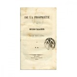 Barbu Catargiu, De la Propri&eacute;t&eacute; en Moldo-Valachie, 1857