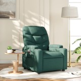 Fotoliu rabatabil, verde &icirc;nchis, material textil