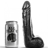 Dildo realist negru moale de 20 cm, All Black