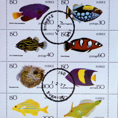 Iso Sverige pești fauna marina serie 8v. stampilata