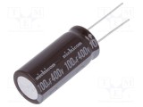 Condensator electrolitic THT NICHICON 100uF 400VDC &Oslash;16x35,5mm &plusmn;20%