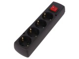 Conector Alimentare AC Mamă Splitter 2P PE 250VAC 16A Negru