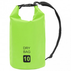 vidaXL Rucsac impermeabil, verde, 10 L, PVC foto