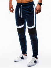 Pantaloni barbati de trening albastru slim fit sport street model nou P737 foto