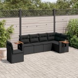 Cumpara ieftin Gossi set mobilier de gradina cu perne, 6 piese, negru, poliratan