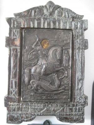 Icoana Argint Sfantul Gheorghe foto