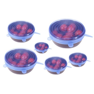 Capace din silicon, RS-01, rotunde, transparente, set 6 bucati foto