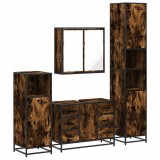 Cumpara ieftin Set de mobilier de baie 4 piese Lemn prelucrat de stejar afumat