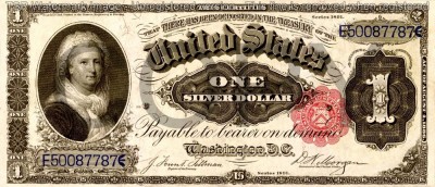1 dolar 1891 Reproducere Bancnota USD , Dimensiune reala 1:1 foto