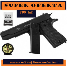 Pistol COLT Umarex Metal slide cu tinta si 1000 bile airsoft foto