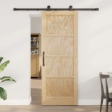 Ușă glisantă cu set de hardware 78x202 cm din lemn masiv de pin