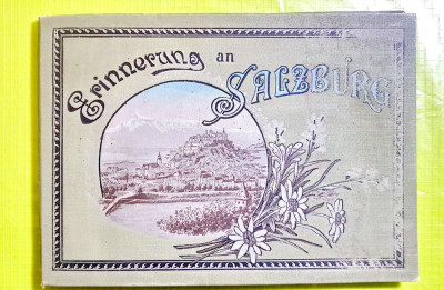 D567-Album vechi Amintire SALZBURG anii cca 1900-1930. Coperta groasa, panzata, foto