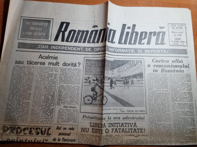 romania libera 5 iunie 1990- articolul - cartea alba a comunismului in romania foto