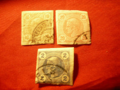 3 Timbre 1899 Austria - Mercur , nedantelat : 2H ,10H si 20H ,stampilate foto