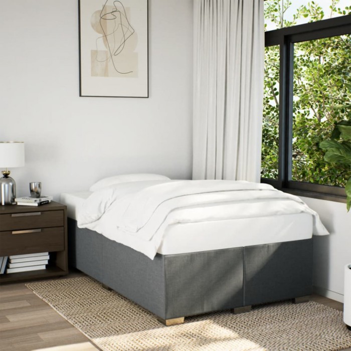 vidaXL Cadru de pat fără saltea, gri &icirc;nchis, 120x200 cm, textil 3284465