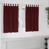 vidaXL Draperii opace cu agățătoare, 2 buc., bordo, catifea