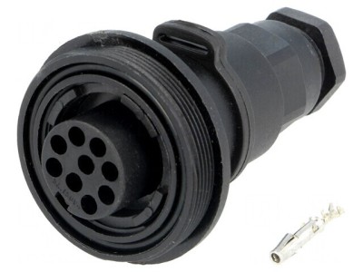 Conector Circular Mufă Mamă 9 PIN Filet Exterior foto