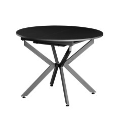 Masa dining extensibila fier mdf negru Abero 100x100-140x75 cm