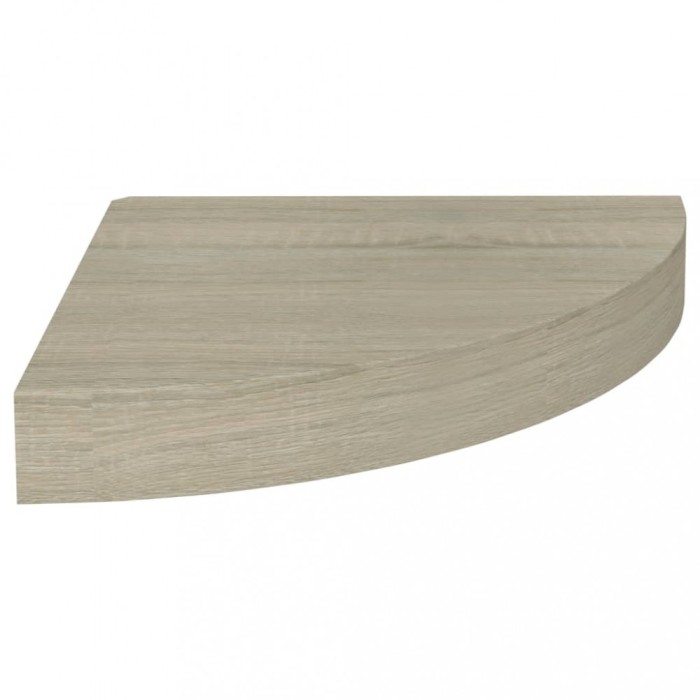 Raft coltar de perete, stejar, 25 x 25 x 3,8 cm, MDF