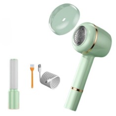 Aparat pentru curatat scame, par si praf, flippy, pentru diferite tipuri de material, cu lame din otel inoxidabil, incarcare prin usb type-c, cu perie