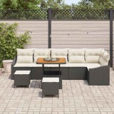 vidaXL Set de canapele pentru grădină cu pernă 9 pcs Negru Rattan poli 3364620