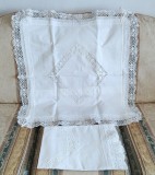 Set 2 Fete de perna Vintage cu bordura si insertii de dantela croset
