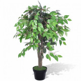 Planta artificială, arbore de ficus, cu ghiveci, 90 cm, mia