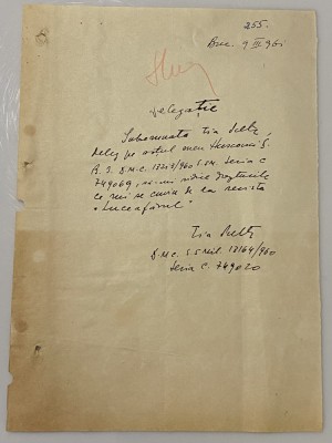 Tia Peltz - document vechi - manuscris, semnatura olografa foto