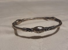 BLOCATA = argint BRATARA TRIBALA etnica INDIA RAJASTHAN vintage VECHE de efect