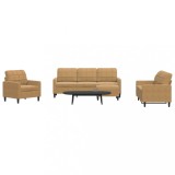 vidaXL Set de canapele cu perne, 4 piese, maro, catifea