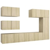 Cumpara ieftin Set dulapuri TV, 6 piese, stejar sonoma, lemn prelucrat