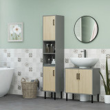 Cumpara ieftin Kleankin Freestanding Bathroom Storage, Tall Bathroom Cabinet with Door and Adjustable Shelves, 31.4x30x165cm