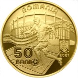 ROMANIA 50 BANI 2021 , UNC - necirculata , PROOF , CAMPIONATUL EUROPEAN de FOTBAL 2020 , in capsula BNR
