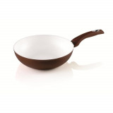 Tigaie WOK Bialetti Ceramic Brown (Inductie) 28 cm