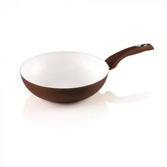 Tigaie WOK Bialetti Ceramic Brown (Inductie) 28 cm