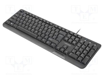 Tastatură neagră USB NATEC slim cu cablu 1,8m US layout foto