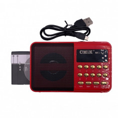 Radio, Portabil, Acumulator, Bluetooth, Card SD, USB 2.0, MP3, Ecran LED, Rosu foto