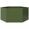 VidaXL Jardinieră grădină verde măsliniu 104x90x45 cm oțel hexagonal 851132