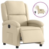 Cumpara ieftin Fotoliu rabatabil electric, crem, material textil