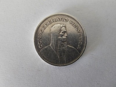 Elvetia 5 Francs 1949 Argint are 15 gr,impecabila foto