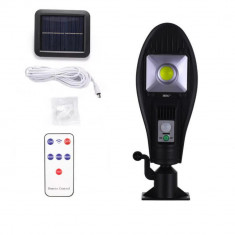 Lampa solara stradala MRG A-JX-256, Panou solar, Cu telecomanda, Negru C401 foto