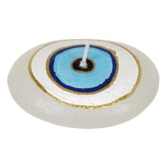 Lumanare decorativa 3D, model cu ochi albastru desenat, 7,5x6 cm