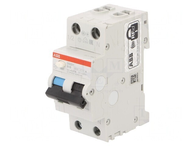&Icirc;ntrerupător RCBO 16A 10mA 1P+N 230VAC IP20
