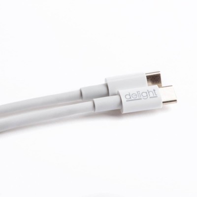 Cablu de date /incarcare USB-C - USB-C 3.1 gen2 3A 60W alb 55447C-WH Delight foto