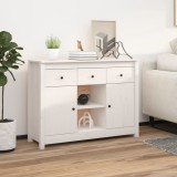 Servantă, alb, 100x35x74,5 cm, lemn masiv de pin