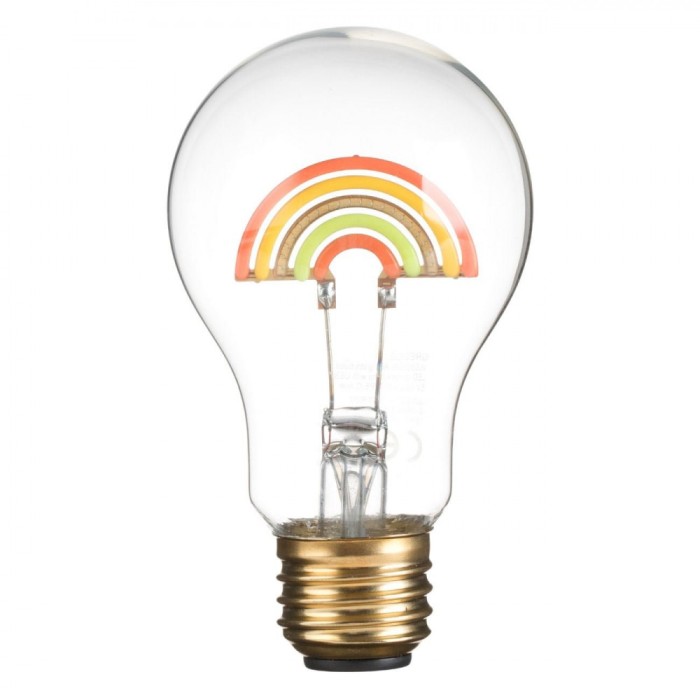 Lampă LED, Model Curcubeu, USB Type C, Sticlă, Diametru 6x10cm, Transparent