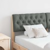 VidaXL Tăblie tapițată Gri &icirc;nchis 150 cm Lemn de pin masiv 879170