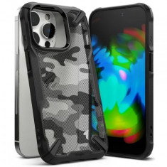 Husa antisoc protectie telefon pentru iPhone 14 Pro Max Ringke Fusion X Negru Camuflaj