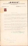 A1099 Semnătură olografă academician Victor V&acirc;lcovici, 1936, antet Orex Oficiul Rom&acirc;n pentru Activarea Comerțului Exterior Societate Anonimă