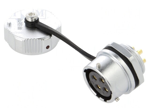 Soclu WY20 mamă 4 pini IP67 25A 500V aurit